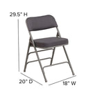 Flash Furniture HERCULES Premium Curved Triple Braced & Double Hinged Fabric Metal Folding Chair - Grey-18 Gauge Steel Frame