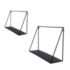 Truu Design Iron Floating Wall Shelves, Set of 2, 13.5 x 5 inches, Black-Dimensions: Large: 20"l x 5"H x 12"w/ Small: 13.5"L X 5"H x 8"W in dimensions