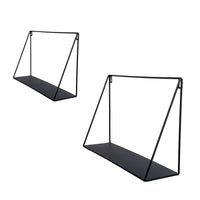 Truu Design Iron Floating Wall Shelves, Set of 2, 13.5 x 5 inches, Black-Dimensions: Large: 20"l x 5"H x 12"w/ Small: 13.5"L X 5"H x 8"W in dimensions