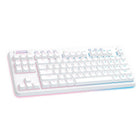 Logitech G715 LightSync RGB Wireless Gaming Keyboard - Tactile Switch - White-Cloud-soft Comfort: Float away with G715’s dreamy white design and comfy, cloud-shaped palm rest, compact mechanical TKL keyboard layout and adjustable height give that good game feeling, all-day long