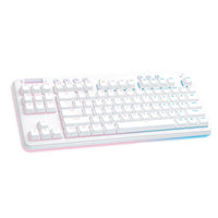 Logitech G715 LightSync RGB Wireless Gaming Keyboard - Tactile Switch - White-Cloud-soft Comfort: Float away with G715’s dreamy white design and comfy, cloud-shaped palm rest, compact mechanical TKL keyboard layout and adjustable height give that good game feeling, all-day long