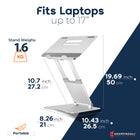 ShoppingAll Ergonomic Height Adjustable Laptop Stand Riser - Silver-The hollow design on the aluminum panel provides improved airflow and fast heat dissipation