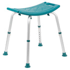 Flash Furniture HERCULES Series Adjustable Teal Bath & Shower Chair with Non-slip Feet-Textured Seat reduces slipping