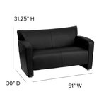 Flash Furniture Hercules Majesty Series Leather Love Seat, Black-CA117 Fire Retardant Foam