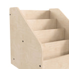 Flash Furniture Bright Beginnings Commercial Grade Modular Wooden Classroom 4 Tier Book Display Shelf - Natural-Overlapping Shelf Design Keeps Books In Place and Viewable