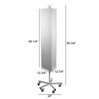 Eddie's 70" H Floor Standing Pegboard Spinner - White-70" high, including header card holder, 3 panels that are 49" H x 12-1/2" W