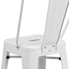 Flash Furniture Commercial Grade 24" High Metal Indoor-Outdoor Counter Height Stool with Back - White-Cross Brace under seat provides extra stability
