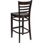 Flash Furniture HERCULES Series Ladder Back Walnut Wood Restaurant Barstools - 2 Pack-Solid European Beech Hardwood Construction