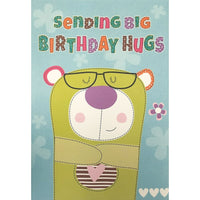 Rosedale 5-1/2" x 8" Sending Big Birthday HugsGreeting Cards And Envelopes, 6 Pack (19776)-Printed on premium uncoated card stock