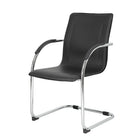 Nicer Furniture Cantilever Reception and Visitor Room Chair, Black Vinyl Set of, 4, 4 Pack-Economical stack chair provides superior durability and lumbar support