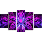 Designart Abstract Heart at the Center, 4 Piece Purple Canvas Art Set, (PT3024-373)-Print