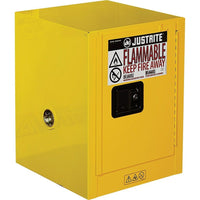 Justrite Countertop and Compac Sure-Grip Ex Safety Cabinets, 1 Door, Manual, Countertop, 4 Gal, 17" x 17" x 22"-Improved access to often used liquids, without compromising safety