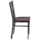 Flash Furniture HERCULES Series Clear Coated "X" Back Metal Restaurant Chair - Walnut Wood Seat-"X" Back Design