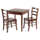 Winsome – Ensemble 3 pièces de la collection Pulman avec table à manger extensible et 2 chaises à dossier en barreaux (94352)-Pattes en bois massif, fini noyer
