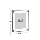 Azar Displays 11" x 8.5" Standoff Acrylic Sign Holder with Caps, Clear (105514)-Frames side load design allows for easy insertion of printed material