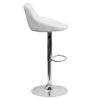 Flash Furniture Contemporary Vinyl Bucket Seat Adjustable Height Barstool - White - 2 Pack-White Vinyl Upholstery