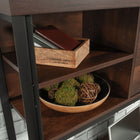 Sauder - 430073 Briarbrook Hutch - Barrel Oak-Hidden storage behind door.