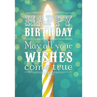 Millbrook Studios 5-3/8" x 7-3/4" Happy Birthday May All Your Wishes Come True Greeting Cards and Envelopes, 18 Pack (06266)-Printed on uncoated card stock