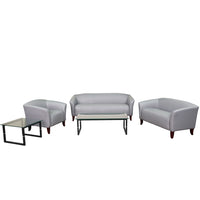 Flash Furniture HERCULES Imperial Series Reception Set - Grey LeatherSoft-Contemporary Reception Set