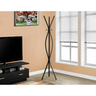 Monarch Specialties 2051 Coat Rack - Black Metal Contemporary Style-Dimensions: 17"L x 17"W x 72"H
