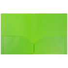 JAM Paper Plastic 2 Pocket School POP Folders, Lime Green, 96 Pack-Size: 9-1/2" x 11-1/2"