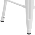 Flash Furniture 24" High Backless Metal Counter Height Stool with Square Wood Seat - White-Stack Quantity: 4-8