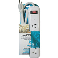 SCN Industrial 400 Joules 6-Outlet Surge Protector, 6 Pack-Features high energy joule rating