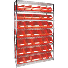 Kleton Heavy-Duty Wire Shelving Units With Storage Bins - 8 Tiers - 48" W x 74"H x 18"D-Depth: 18"