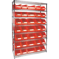 Kleton Heavy-Duty Wire Shelving Units With Storage Bins - 8 Tiers - 48" W x 74"H x 18"D-Depth: 18"