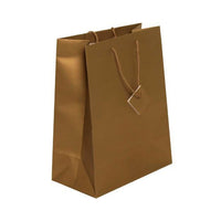 Jam Paper Gift Bags with Rope Handles - Large - 10" x 13" x 5" - Gold Matte - 100 Pack-Color: Gold Matte