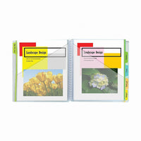 C-Line 10-Pocket Portfolios with Write-On Tabs, 6 Pack (CLI33650)-Acid-free polypropylene Portfolio is clear with coloured tabs