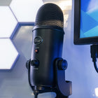 Logitech Blue Yeti USB Condenser Microphone - Blackout-Plug 'n Play: Set up the computer microphone in seconds with the included desktop stand or connect directly to a mic stand or boom arm and instantly start recording and streaming on Mac or PC