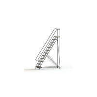Tri-Arc Manufacturing Aluminum Rolling Ladder, Step Width: 24", Step Type: Serrated, No. of Steps: 12 (WLAR112245)-No. of Steps: 12