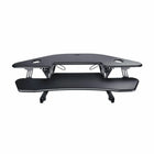Rocelco 46" Adjustable Sit/Stand Up Corner Desk Riser with Dual Monitor Mount - Black-CADR has extra wide 46” and 24” deep work surface