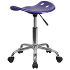 Flash Furniture Vibrant Violet Tractor Seat & Chrome Stool-High Density Polymer Construction
