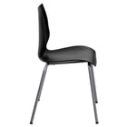 Flash Furniture HERCULES Black Stack Chair with Lumbar Support & Silver Frame - 5 Pack-Stack Quantity: 5