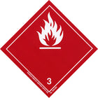 SPC DG Label Class 3 Flam Liquid - 4" x 4" - White on Red - 500 Pack-Label Class 3