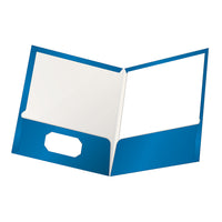 Oxford 2-Pocket Portfolio - Letter Size - Light Blue-Oxford twin pocket folders are the standard in paper storage