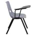 Flash Furniture Grey Ergonomic Shell Chair with Right Handed Flip-Up Tablet Arm-880 lb. Weight Capacity
