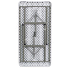 Flash Furniture 24"W x 48"L Granite Plastic Folding Table - White-330 lb. Static Load Capacity