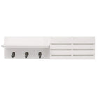 Sydney – Étagère murale et porte-courrier, 24 larg. X 4,25 prof. X 6 haut. (po), 3 crochets en métal, blanc (FN00377-5INT)-Mesure et capacité de poids: l'étagère flottante mesure 61cm L x 11cm l x 15cm H (24" L x 4,5" L x 6" H). C'est la taille parfaite pour une entrée, un couloir, un foyer, un placard, un vestiaire, une cuisine, des buanderie/salle utilitaire, garages et bureaux . L'étagère murale peut supporter jusqu'à 5,4kg (10 lbs), ce qui vous permet de placer des articles avec un peu plus de poids