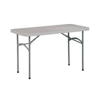 Staples – Table de banquet avec pattes pliantes, 48 po, gris pâle-Résistante aux éclaboussures de café et autres liquides; se nettoie à l'aide d'un linge humide