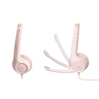Logitech H390 Wired Stereo Headset for PC/Laptop with Noise Cancelling Mic - Pink-Rotating Noise Canceling Mic: Minimizes unwanted background noise for clear conversations; the rotating boom arm can be tucked out of the way when you’re not using it