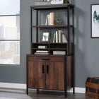 Sauder Briarbrook 2-Shelf Library Hutch - Barrel Oak-Powder coated metal frame for durability