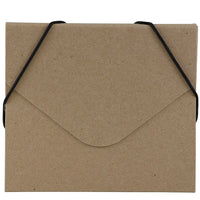 JAM Paper Porte-documents avec pochette à CD et fermeture à élastique, 5 x 5 5/8 x 3/8 po, brun kraft, 4/paquet-Brun kraft