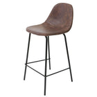 Cathay Importers Vintage Faux Leather Counterstool, Brown, 2 Pack-Modern and Contemporary