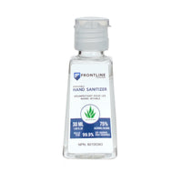 Frontline Protection 75% Ethyl Alcohol Hand Sanitizer with Aloe - 30ml - 25 Pack-Contains 75% ethyl alcohol for effective killing of harmful bacteria and viruses
