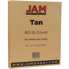 JAM Paper - Papier cartonné mat, 8,5 x 11 po, 80lb, havane brun clair, 50/paquet (16729211)-Couleur : Havane