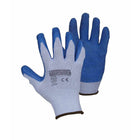 Forcefield Blue Latex Palm-Coat Gloves - Polyester Knit Liner - Crinkle Finish - Large-Poly/cotton knit liner fits comfortably and allows air to circulate around the back of the hand