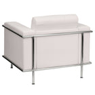 Flash Furniture HERCULES Lesley Series Contemporary Melrose LeatherSoft Chair with Encasing Frame - White-Melrose White LeatherSoft Upholstery